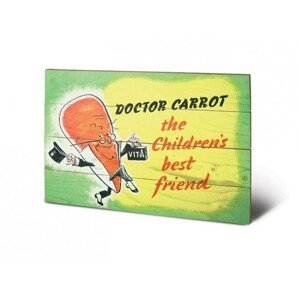 Dřevěný obraz IWM - doctor carrot, (59 x 40 cm)