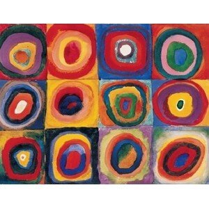 Umělecký tisk Barevná studie čtverců, Kandinsky, (80 x 60 cm)