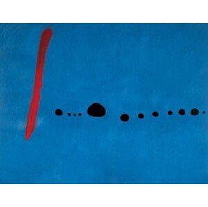 Umělecký tisk Modrá II, Joan Miró, (80 x 60 cm)