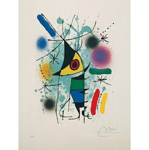 Umělecký tisk Zpívající ryba, Joan Miró, (60 x 80 cm)