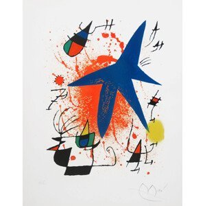 Umělecký tisk Modrá hvězda, 1972, Joan Miró, (60 x 80 cm)