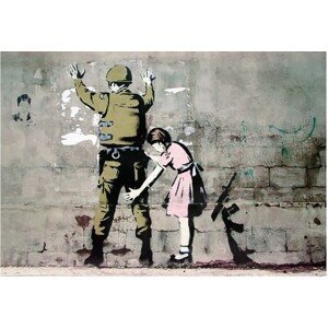 Plakát, Obraz - Banksy street art - Graffiti Voják a dívka, (59 x 42 cm)