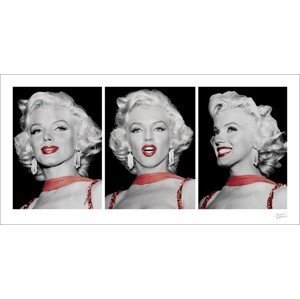 Umělecký tisk Marilyn Monroe - Red Dress Triptych, (100 x 50 cm)