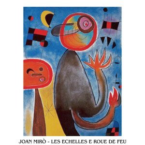 Umělecký tisk Žebřík křížící nebe, Joan Miró, (24 x 30 cm)