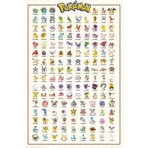 Plakát, Obraz - Pokémon - Kanto 151, (61 x 91.5 cm)