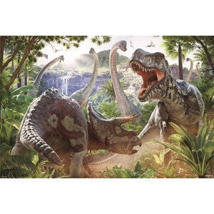 Plakát, Obraz - David Penfound - Dinosaur Battle, (91.5 x 61 cm)