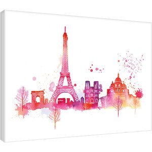 Obraz na plátně Summer Thornton - Paris Skyline, (80 x 60 cm)