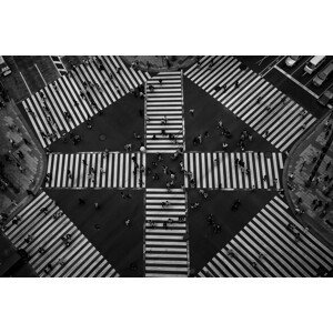 Umělecká fotografie people crossing, Koji Tajima, (40 x 26.7 cm)