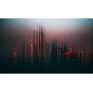 Umělecká fotografie Abu Dhabi skyline, (40 x 24.6 cm)