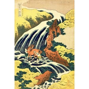Katsushika Hokusai - Obrazová reprodukce The Waterfall where Yoshitsune washed his horse, (26.7 x 40 cm)