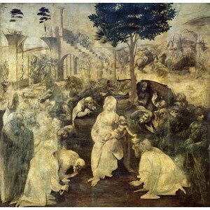 Leonardo da Vinci - Obrazová reprodukce The Adoration of the Magi, 1481-2, (40 x 40 cm)