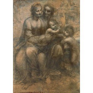 Leonardo da Vinci - Obrazová reprodukce The Virgin and Child with Saint Anne, and the Infant Saint John the Baptist, (30 x 40 cm)
