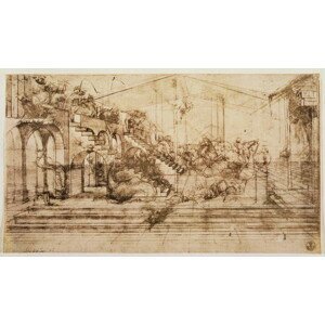 Leonardo da Vinci - Obrazová reprodukce Perspective Study for the Background of The Adoration of the Magi, (40 x 22.5 cm)