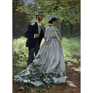 Claude Monet - Obrazová reprodukce The Promenaders, or Claude Monet Bazille and Camille, (30 x 40 cm)