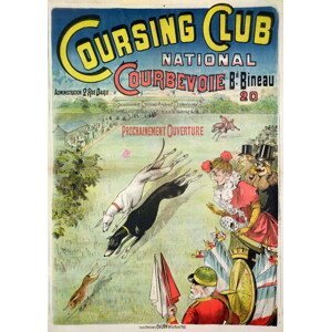 - French School - Obrazová reprodukce Poster advertising the opening of the Coursing Club at Courbevoie, (30 x 40 cm)