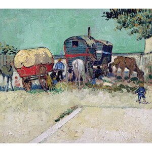Vincent van Gogh - Obrazová reprodukce The Caravans, Gypsy Encampment near Arles, 1888, (40 x 35 cm)