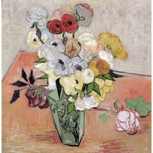 Vincent van Gogh - Obrazová reprodukce Japanese Vase with Roses and Anemones, 1890, (40 x 40 cm)