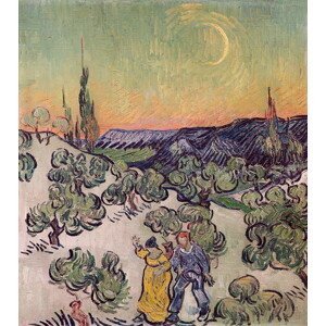 Vincent van Gogh - Obrazová reprodukce Moonlit Landscape, 1889, (35 x 40 cm)