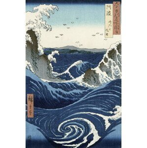 Ando or Utagawa Hiroshige - Obrazová reprodukce View of the Naruto whirlpools at Awa,, (26.7 x 40 cm)