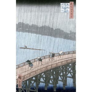 Ando or Utagawa Hiroshige - Obrazová reprodukce Sudden Shower over Shin-Ohashi Bridge and Atake (Ohashi Atake no Yudachi),, (26.7 x 40 cm)