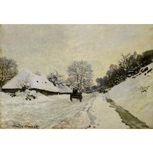 Claude Monet - Obrazová reprodukce The Cart, or Road under Snow at Honfleur, 1865, (40 x 26.7 cm)