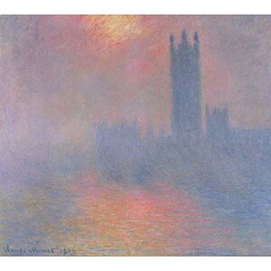 Claude Monet - Obrazová reprodukce The Houses of Parliament, London, with the sun breaking through the fog, (40 x 35 cm)