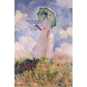 Claude Monet - Obrazová reprodukce Woman with Parasol turned to the Left, 1886, (26.7 x 40 cm)