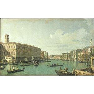(1697-1768) Canaletto - Obrazová reprodukce The Grand Canal from the Rialto Bridge, (40 x 24.6 cm)