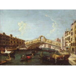 (1697-1768) Canaletto - Obrazová reprodukce The Rialto in Venice, (40 x 30 cm)