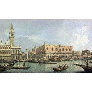 (1697-1768) Canaletto - Obrazová reprodukce The Molo and the Piazzetta San Marco, Venice, (40 x 22.5 cm)