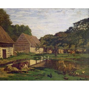 Claude Monet - Obrazová reprodukce A Farmyard in Normandy, c.1863, (40 x 35 cm)