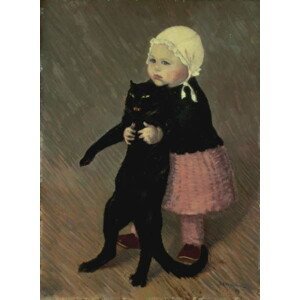 Theophile Alexandre Steinlen - Obrazová reprodukce A Small Girl with a Cat, 1889, (30 x 40 cm)