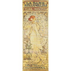 Alphonse Marie Mucha - Obrazová reprodukce "La Dame aux Camélias", with Sarah Bernhardt, (21.9 x 60 cm)