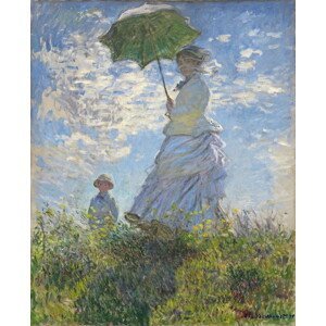 Claude Monet - Obrazová reprodukce Woman with a Parasol - Madame Monet and Her Son, (35 x 40 cm)
