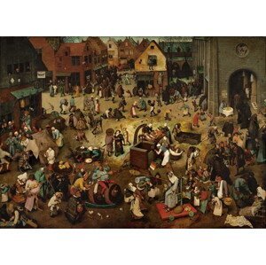 Pieter the Elder Bruegel - Obrazová reprodukce Fight between Carnival and Lent, 1559, (40 x 30 cm)
