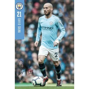 Plakát, Obraz - Manchester City - Silva 18-19, (61 x 91.5 cm)