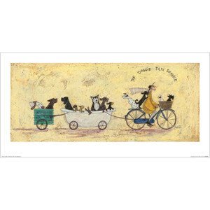 Umělecký tisk Sam Toft - The Doggie Taxi Service, (60 x 30 cm)
