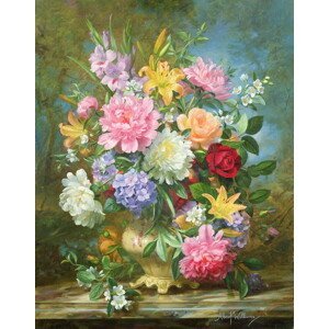 Albert Williams - Obrazová reprodukce Peonies and mixed flowers, (30 x 40 cm)