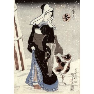 Utagawa Kunisada - Obrazová reprodukce Winter, from the series 'Shiki no uchi', (30 x 40 cm)
