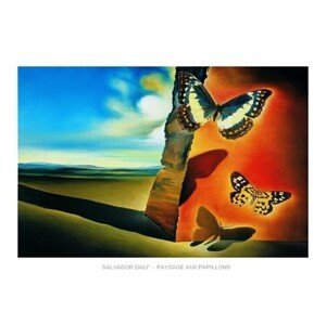 Umělecký tisk Salvador Dali - Paysage Aux Papillons, Salvador Dalí, (70 x 50 cm)