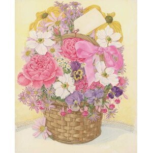 Linda Benton - Obrazová reprodukce Basket of Flowers, 1995, (30 x 40 cm)