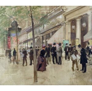 Jean Beraud - Obrazová reprodukce The Boulevard Montmartre and the Theatre des Varietes, (40 x 35 cm)