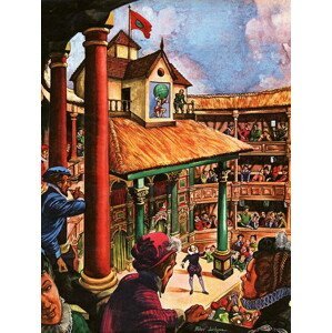 Peter Jackson - Obrazová reprodukce Shakespeare performing at the Globe Theatre, (30 x 40 cm)