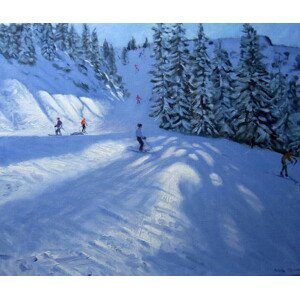 Andrew Macara - Obrazová reprodukce Morzine, ski run, (40 x 35 cm)