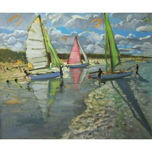 Andrew Macara - Obrazová reprodukce Three Sailboats, Bray Dunes, France, (40 x 35 cm)