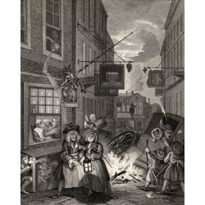 William Hogarth - Obrazová reprodukce Times of the Day: Night,, (30 x 40 cm)