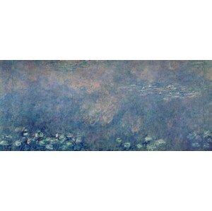 Claude Monet - Obrazová reprodukce Waterlilies: Two Weeping Willows, centre left section, (50 x 21.5 cm)