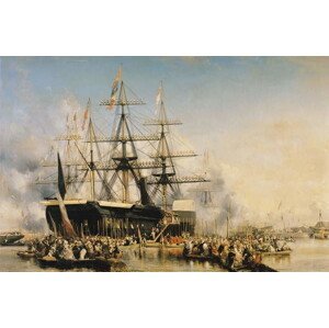 Louis Eugene Gabriel Isabey - Obrazová reprodukce King Louis-Philippe  Disembarking at Portsmouth, (40 x 26.7 cm)