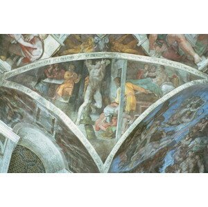 Michelangelo Buonarroti - Obrazová reprodukce Sistine Chapel Ceiling: Haman (spandrel), (40 x 26.7 cm)
