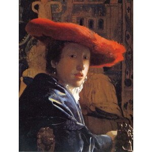 Jan (1632-75) Vermeer - Obrazová reprodukce Girl with a Red Hat, c.1665, (30 x 40 cm)